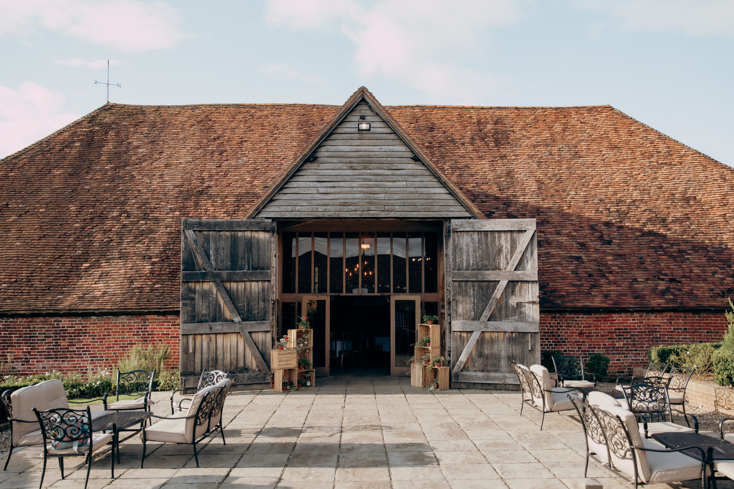 The barn at Ufton Court. Booking your venue is one of the first steps in the wedding planning timeline