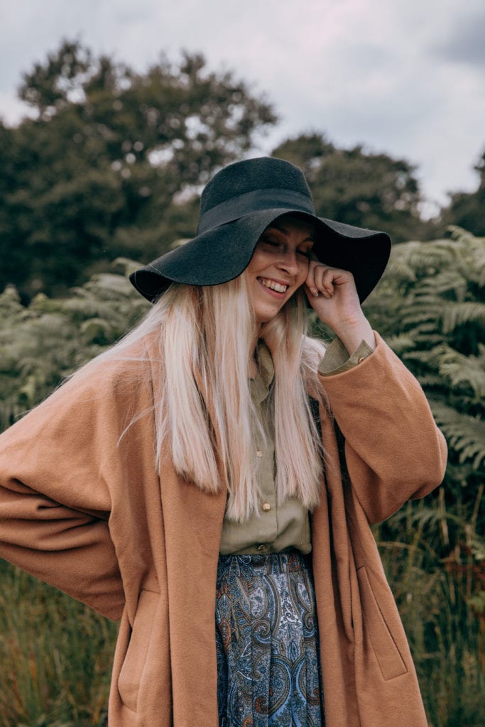 Amber wearing a country style outfit in Richmond Park, London